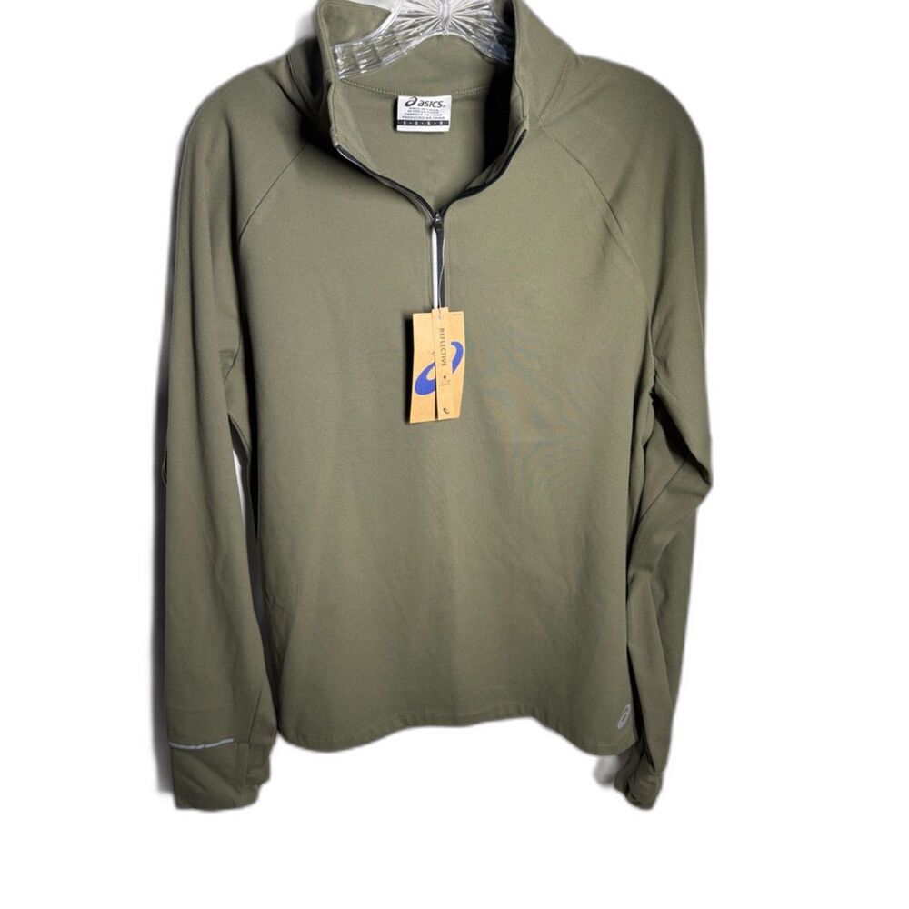ASICS Women’s Small Olive Green Reflective 1/4 Zip Running Top